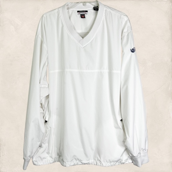 NWOT Antigua Golf V-Neck Performance Pullover Shirt White Men’s Sz XL - Picture 1 of 12